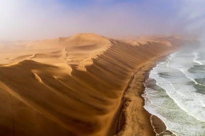 Rencontre entre dunes et océan