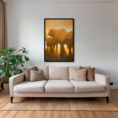 Lumière d'or au trou d'eau