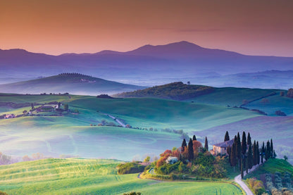 Premières lueurs sur le Val D'orcia